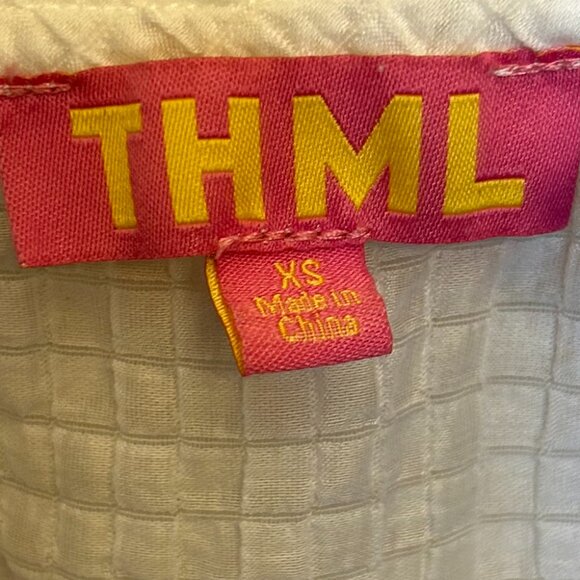 THML White Embroidered Puff Sleeve Top Size Extra Small - Picture 6 of 16